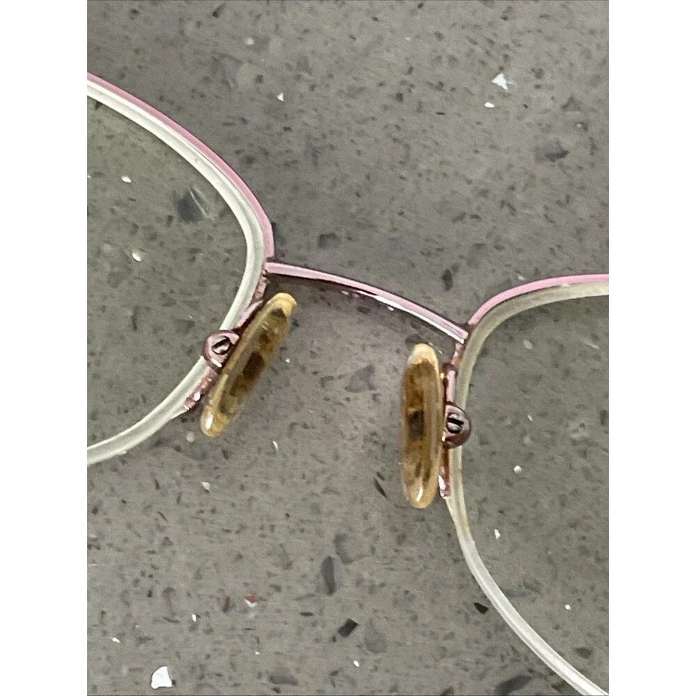 Genny Italy 748-B 5371 53-18-135 Pink Metal Half Rim Eyeglasses Frames ONLY